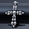 Meier Hip-hop retro punk skull cross stainless steel pendant necklace - unisex accessories