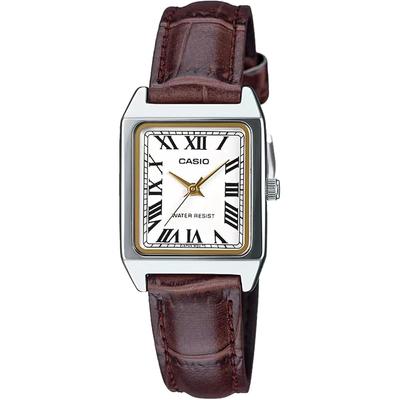 Standard Quartz Women's Watch LTP-V007L-7B2 White Brown Leather Strap