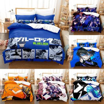 Anime Blue Lock Bettwäscheset Bettbezug Kissenbezug Cartoon Dekor Tagesdecke Schlafzimmer Bettbezug Bettwäsche Anzug Kinder Geburtstagsgeschenk