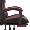 Gaming Chair with Footrest Swivel Black & Burgundy Artificial Leather