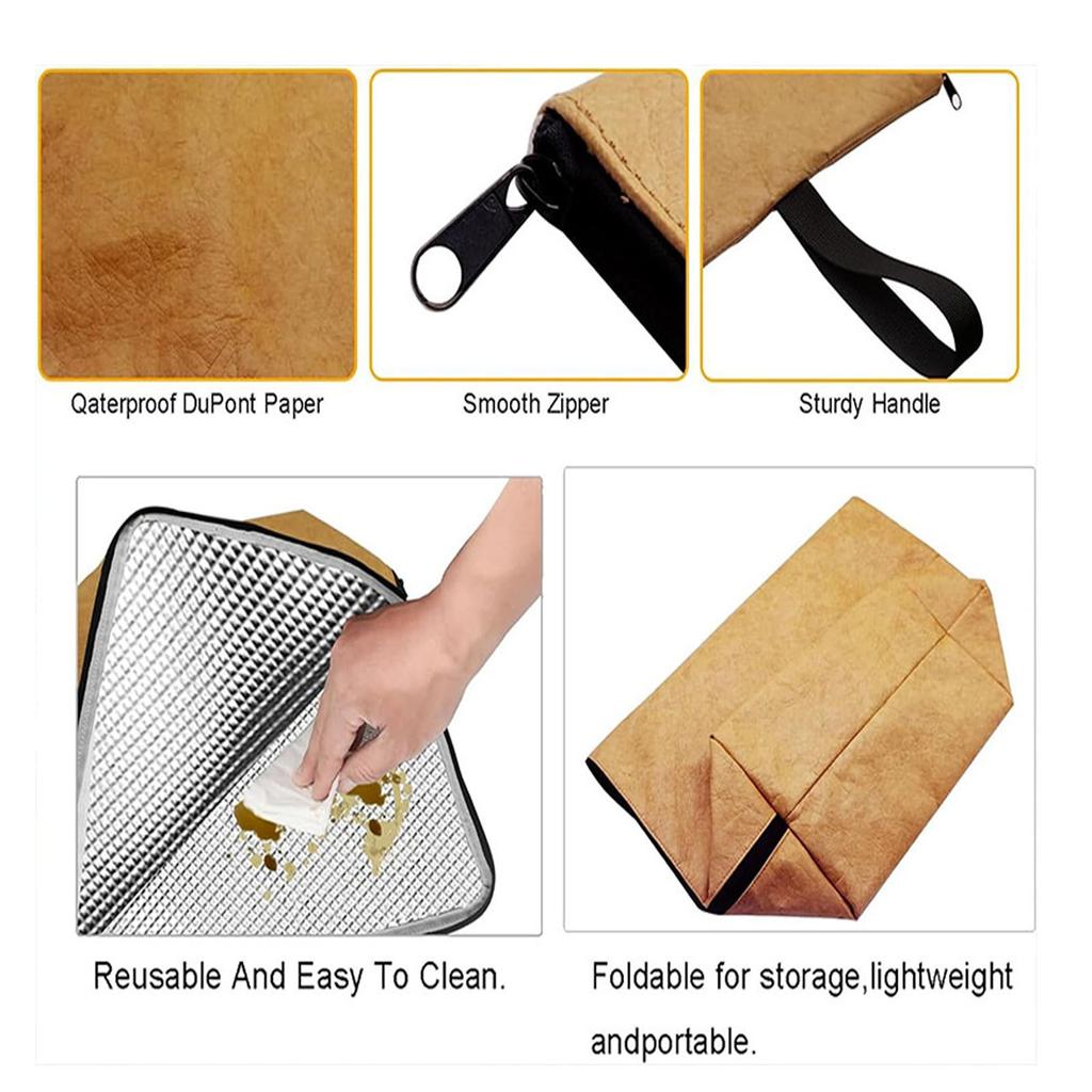 BBQ Blanket for Resting Meat Aluminum Foil Foldable Reusable Zipper Opening Dual Handle Insulated Brisket Resting Blanket