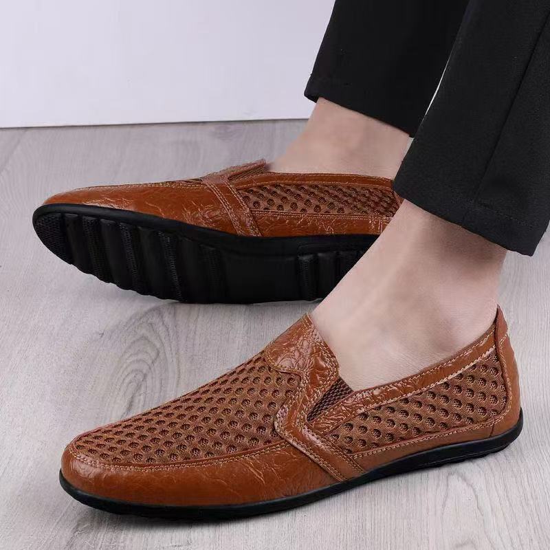 Men's shoes summer new comfortable breathable casual shoes fashion matching foot business leather shoes