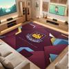West Ham United Football Print Crystal Velvet Rug, Comfortable Water Absorbent Non Slip Indoor Floor Carpet