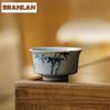 2pc/lot Hand Painted Blue Bamboo Teacup Zen Tea Bowl Mug Tea-tasting Fragrance Cup Jianzhan Master Cups Cha Supplies Craft 85ML