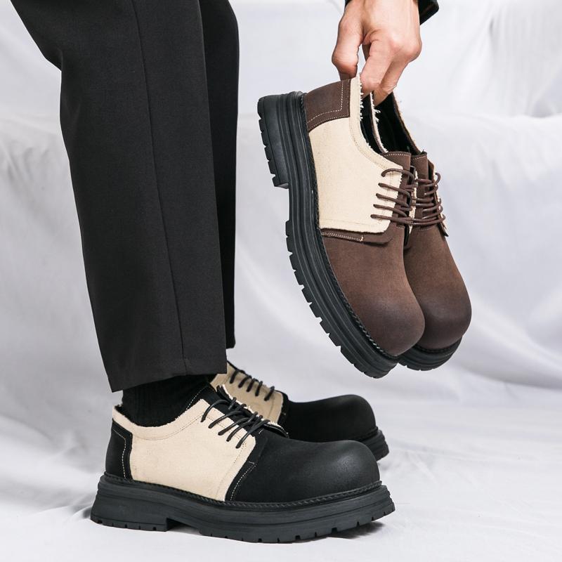 New Classic Derby Shoes Men Casual Comfortable Fashionable Round Head Leather Shoes Men Outdoor Training Work Shoes Size 38-45