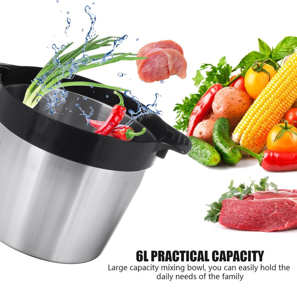 6L Electric Meat Mixer Blender Grinder with Double Knife Stainless Steel Electric Chopper Automatic Mincing Quiet Food Blender