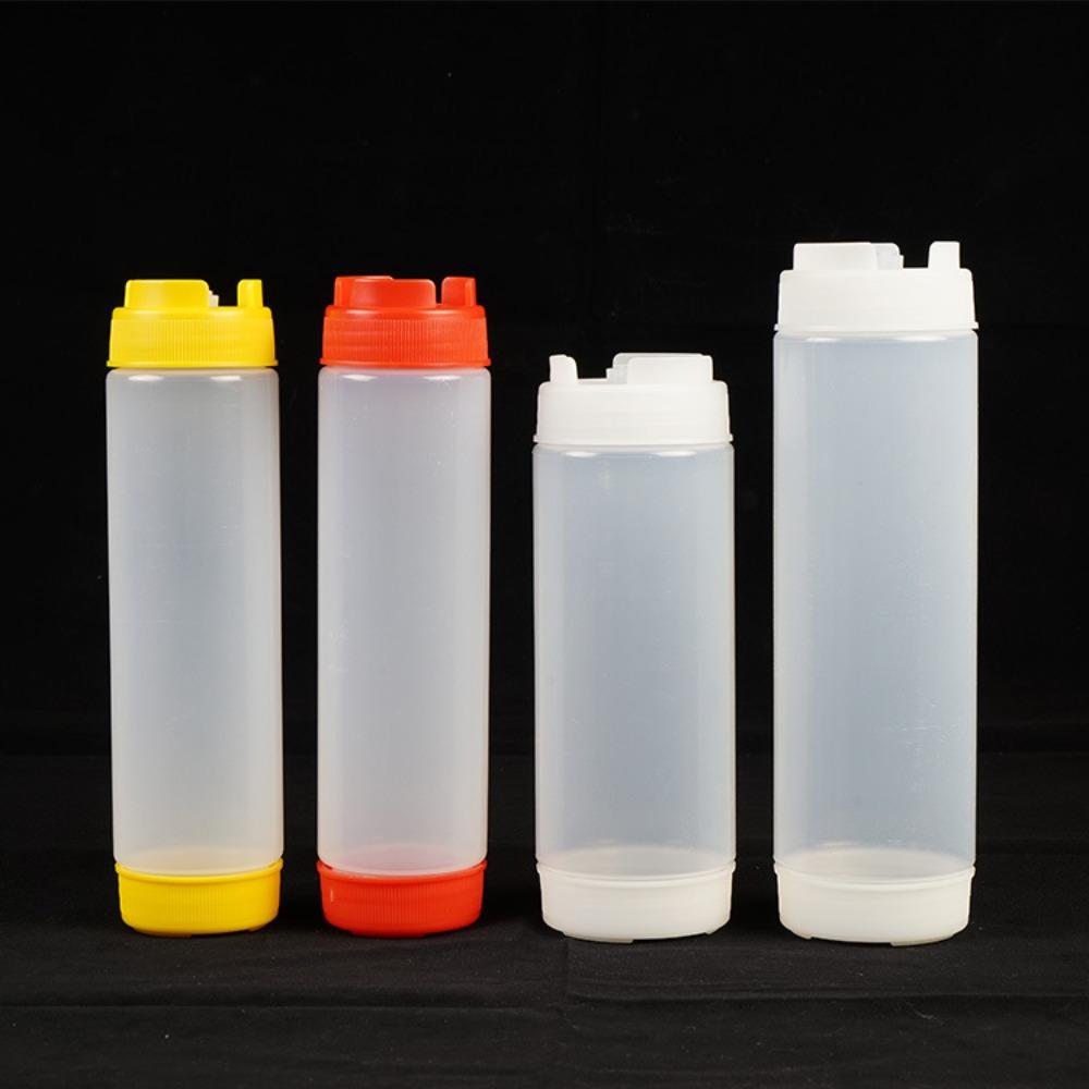 16/20/24oz Sauce Dispenser Plastic Olive Oil Dispensers Double Head Sauce Bottles  Mustard