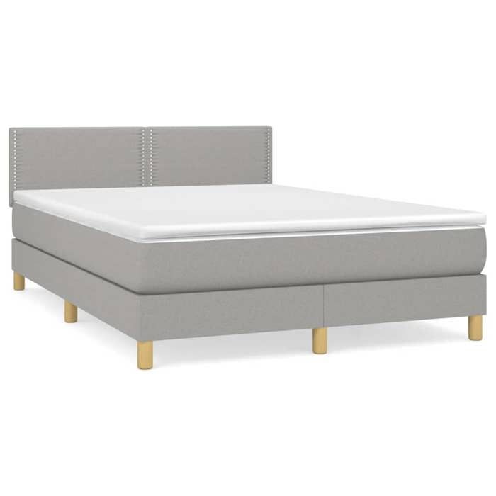 Maison Exclusive - Sommier à lattes de lit avec matelas Gris clair 140x200cm Tissu