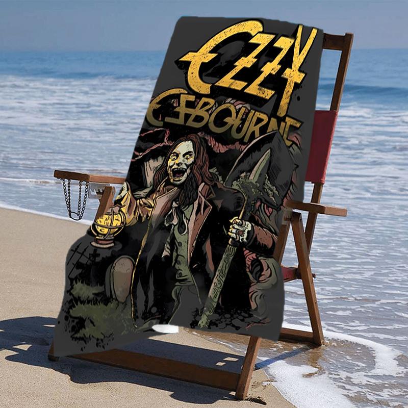 proof beach towel with a Ozzy Madman pattern - soft,absorbent,quick-drying,machine washable - perfect for swimming,camping,bathing