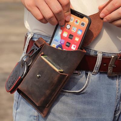 Men's Bag Men's Mobile Phone Fanny Pack New Wear Belt Leather Mobile Phone Bag Site Sports Tactical Fanny Pack Men