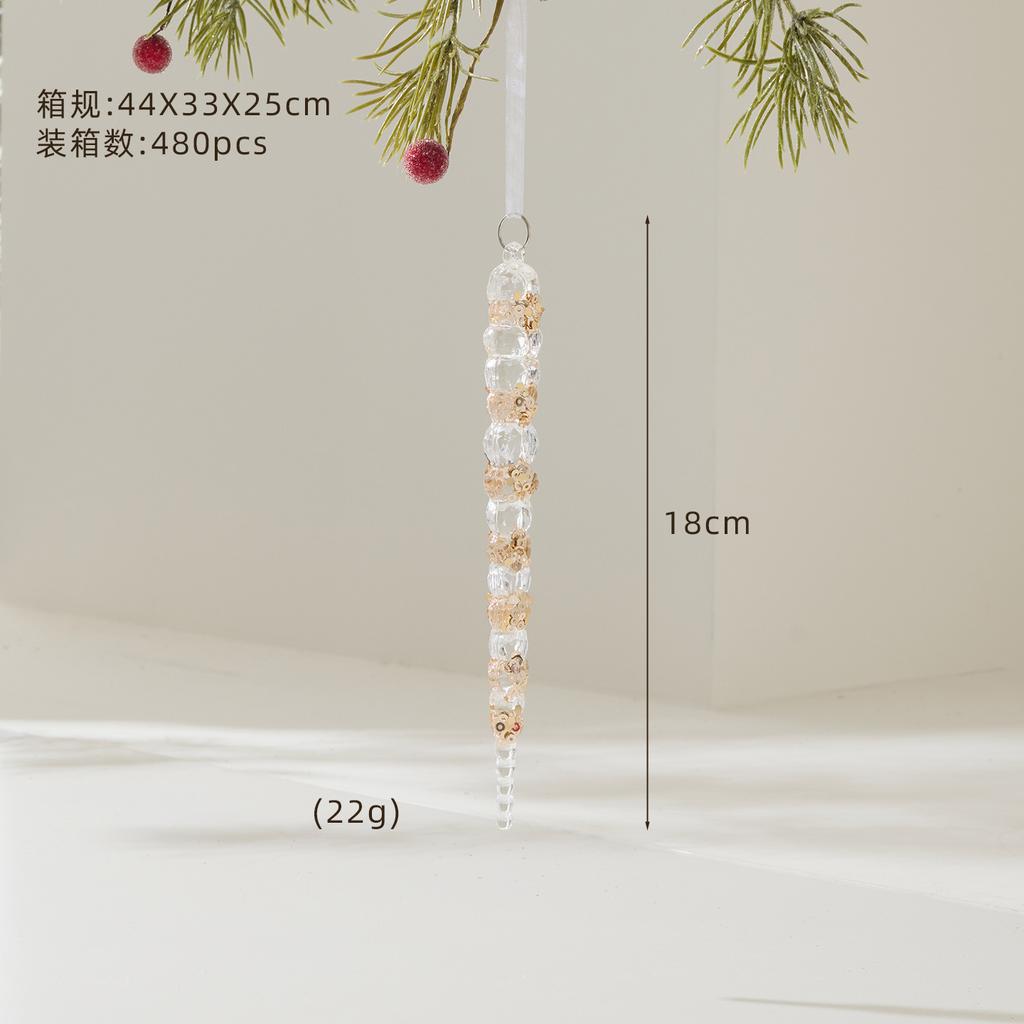 Metal Transparent Acrylic Christmas Ornament String Pendant for Tree Decoration, Festive Dress Hanging Decor with Crystal Effect
