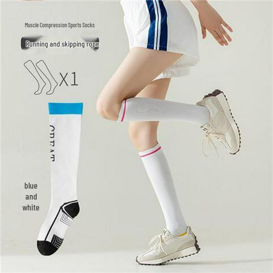 Damen Professionelle Überknie Sport-Socken für Fitness, Laufen und Seilspringen