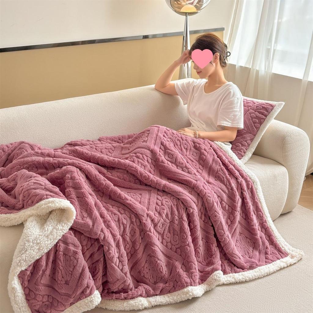 2025 Autumn/Winter Taffeta Fleece Duvet Cover & Blanket Combo for Home/Office