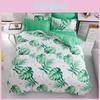 Elegant Green Tropical Leaf Quilt Cover Doona Cover Duvet Cover Bedding Set Single Double King