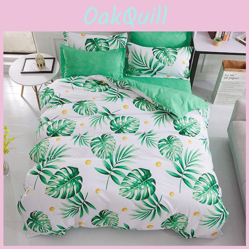 Elegant Green Tropical Leaf Quilt Cover Doona Cover Duvet Cover Bedding Set Single Double King