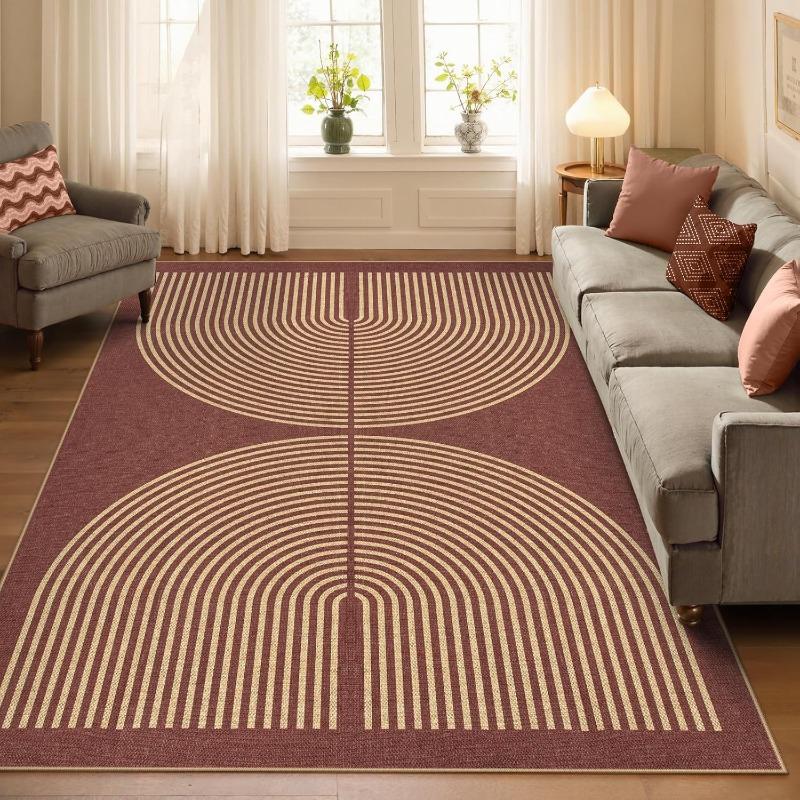 Minimalist Lines Carpet Circular High-end Living Rooms Fully Covered Anti Slip Rug Bedrooms Kitchens Bathrooms Household Mats