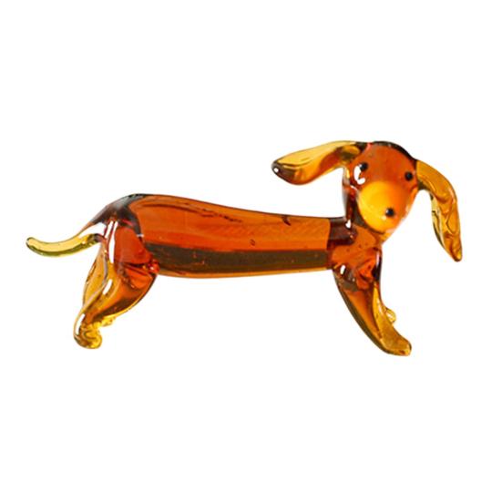 

Mini Collectible Glass Dog Figurines Hand Blown Dog Ornament Faux Crystal Animal Statue for Home Office Shelf Desk Decor G