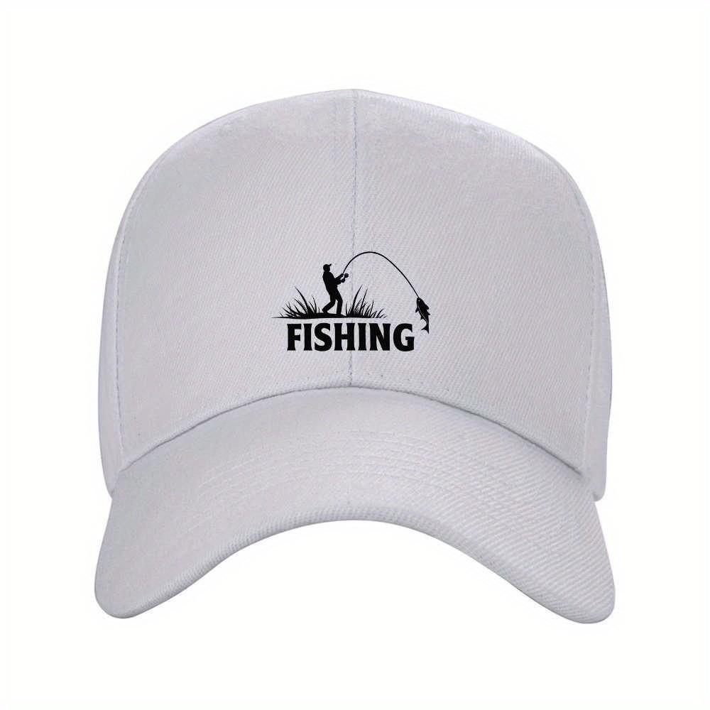 Fishing Silhouette Baseball Cap Adjustable Outdoor Sports Breathable Unisex Casual Hat