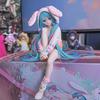 Anime Figure Noodle Stopper Figur Rabbit Ear Pajamas Series Model Ornaments Toy Doll Action Collection Gifts HATSUNE MIKU Poseable Articulated Scale
