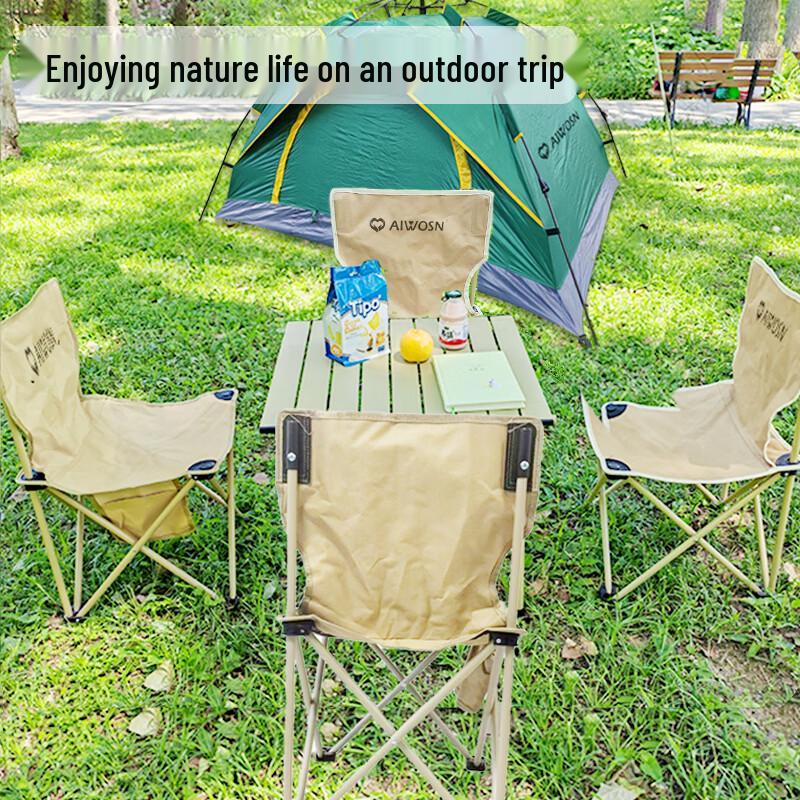 Ai Wusheng Outdoor Camping Set: Silver Wing Canopy with Folding Table and Chairs