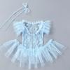 Lace Dress Photography Props Baby Shooting Outfits with Headband Skirt Bodysuits Skin-Friendly Clothes for Newborns 3Pcs
