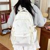 Schoolbag New Bow Embroidered Schoolbag Girls Large Capacity Backpack Junior High School Versatile College Student High Value Backpack