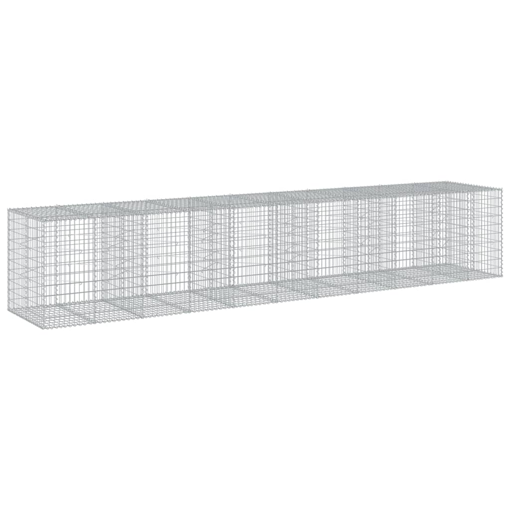 Gabion with Lid 550 X 100 X 100 Cm Galvanized Iron