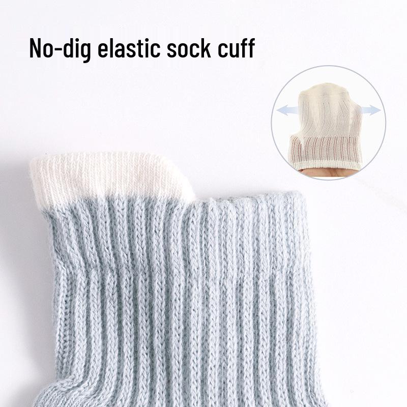 Baby Baumwoll-Boden-Socken mit Anti-Rutsch: Mittelwade, Ohne Knochen, für Frühling, Herbst, Winter