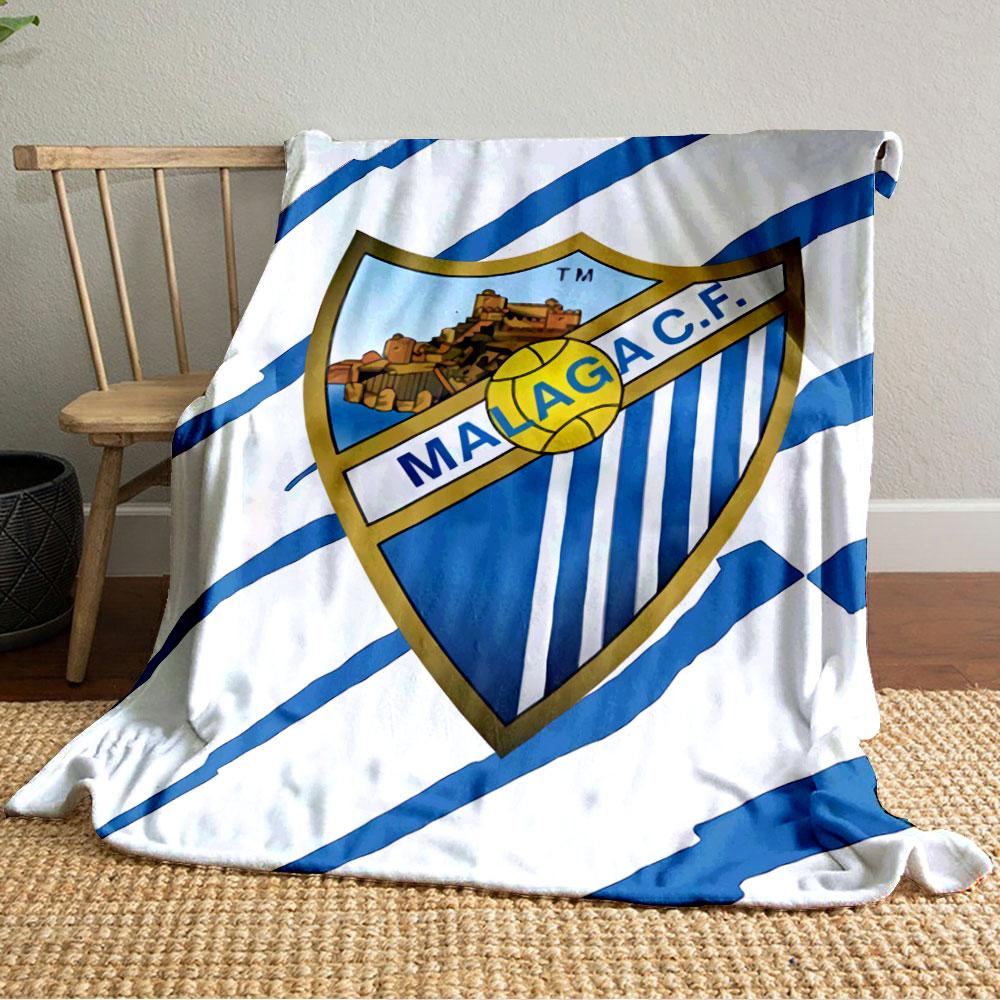 Blue and White Malaga CF Logo Blanket for All Seasons Blanket Lunch Break Throw Gift
