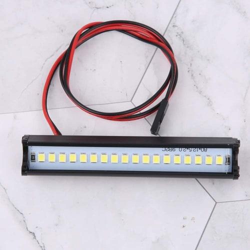 RC Car LED Roof Light Bar, High Brightness, for Traxxas TRX6/TRX4/SCX10 1/10 Scale RC Crawlers, Deformation Resistant, 18 Beads, 83mm Long, Easy Insta