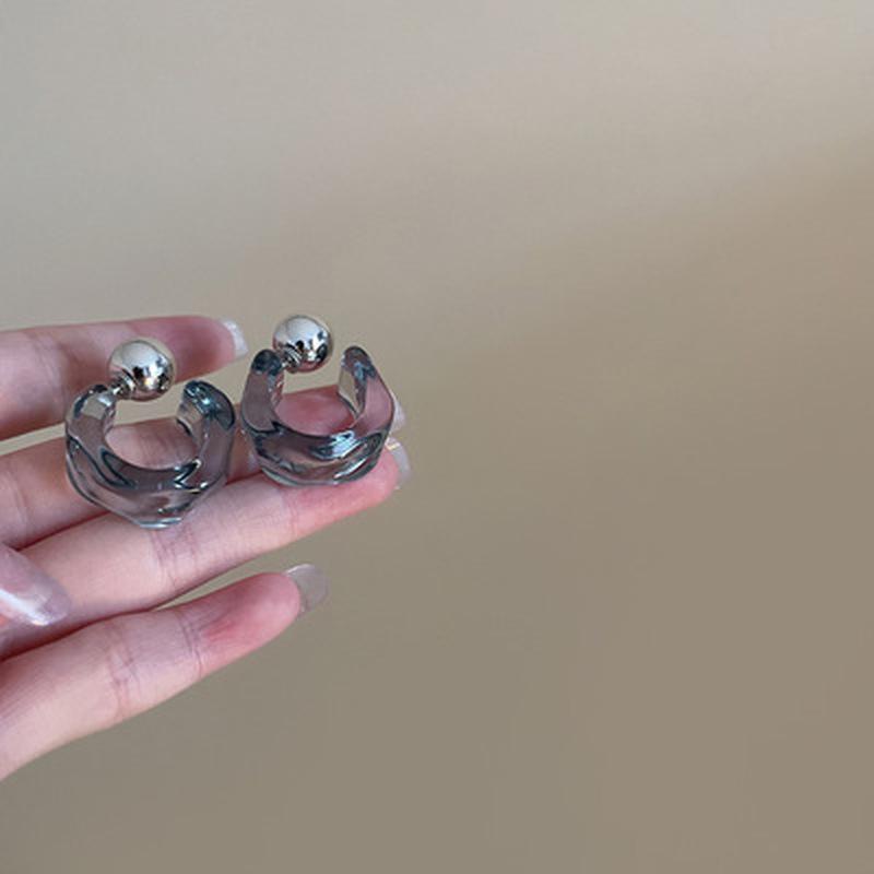 

Ретро модные серьги по контракту с геометрическим трендом, красивые женские серьги, акриловые женские серьги-гвоздики серый