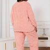Übergröße Dicke Damen Pyjama Herbst und Winter Samt Pullover Rundhals Zweiteiler Warmer Hausanzug