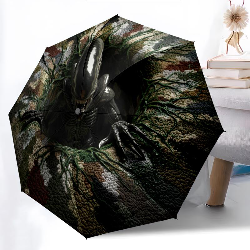 1 PC Automatic Folding Umbrella - Cartoon Pattern, Portable & Foldable Design with 8 Ribs, Christmas Birthday Gifts