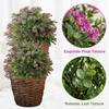 2 Pack Artificial Rose Boxwood Topiary Ball Trees with Ground Faux Shrubs for Outdoor Indoor Garden Porch