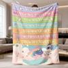 2026 Latest Flannel Blanket 1pc Unicorn Rainbow Inspirational Quote Blanket Soft Flannel Throw for Sofa, Bed, Office & Camping Machine Washable, TearR