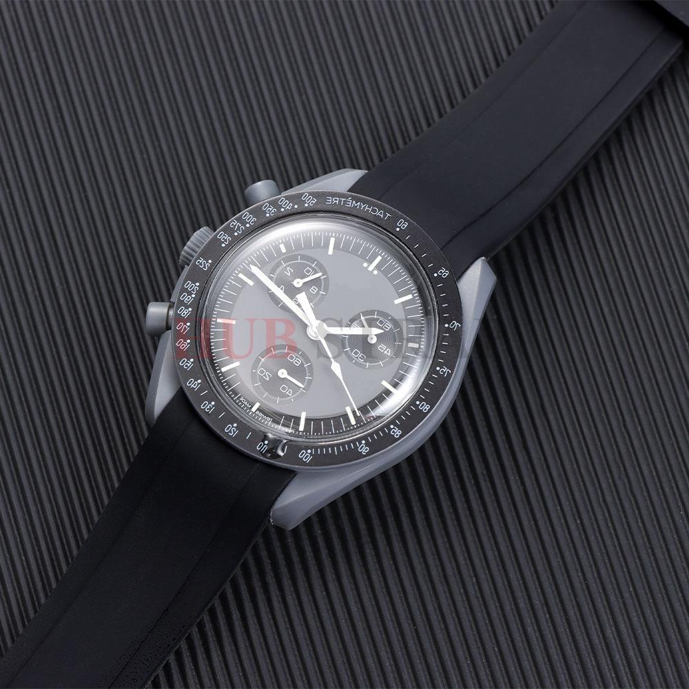 Silicone Soft Strap for Rolex for Omega Moonswatch Curved End Rubber Bracelet 20mm 22mm Men Women Sport Replacement Watch Band