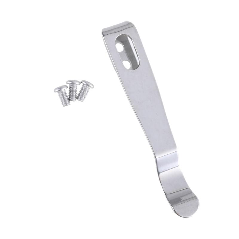 Stainless Steel Cutter Pockets Clip Back Clamp With 3Pcs Screws Make Cutter Back Clip Replacement Accessories Parts