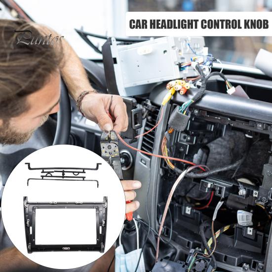 9 Inch Head Unit Panel Radio Dash Kit for Volkswagen 2014, Car Stereo Navigation Fascia Interior Upgrade with Mounting Brackets Screws, Center Console