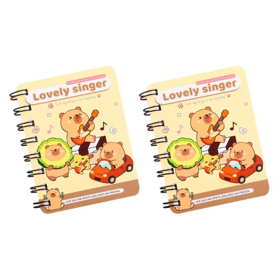 2Pcs Capybara Mini Spiral Notebooks A7 3.2 x 4.1 Inch Notebooks B