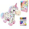 Coloring Your Own Unicorn Plush Toy Kit, Arts and Crafts Soft DIY Washable Unicorn Doodle Doll Stuffed Animal Toy for Girls Gift