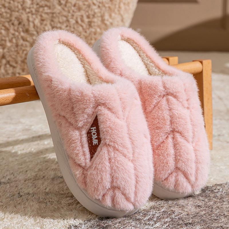 Men's Cotton Slippers Winter Thick-bottomed Indoor Warm Plush Slippers Men's Large Size