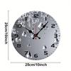 Crystal Drop Wooden Round Silent Hanging Wall Clock, Suitable For Living Room, Office, Study Room, Bedroom, Home Decoration