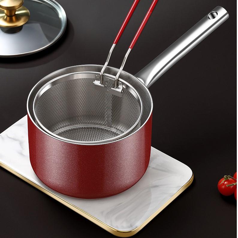 Frytkownica olejowa, stal nierdzewna 304, garnek do zupy z makaronem, garnek wielofunkcyjny, stal trójwarstwowa, frytkownica niepowlekana do użytku domowego