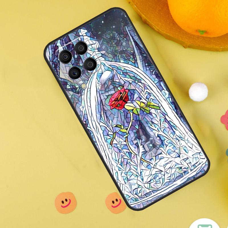 Stained Glass Rose Galaxys Case For Samsung Galaxy M31 M32 M12 M52 M21 M15 M55 M56 M36 M16 M06 M13 M33 M53 M14 M34 M54