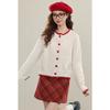 Autumn 2026 Color Block Knit Cardigan Sweater - Soft, Versatile, Short, and High Quality