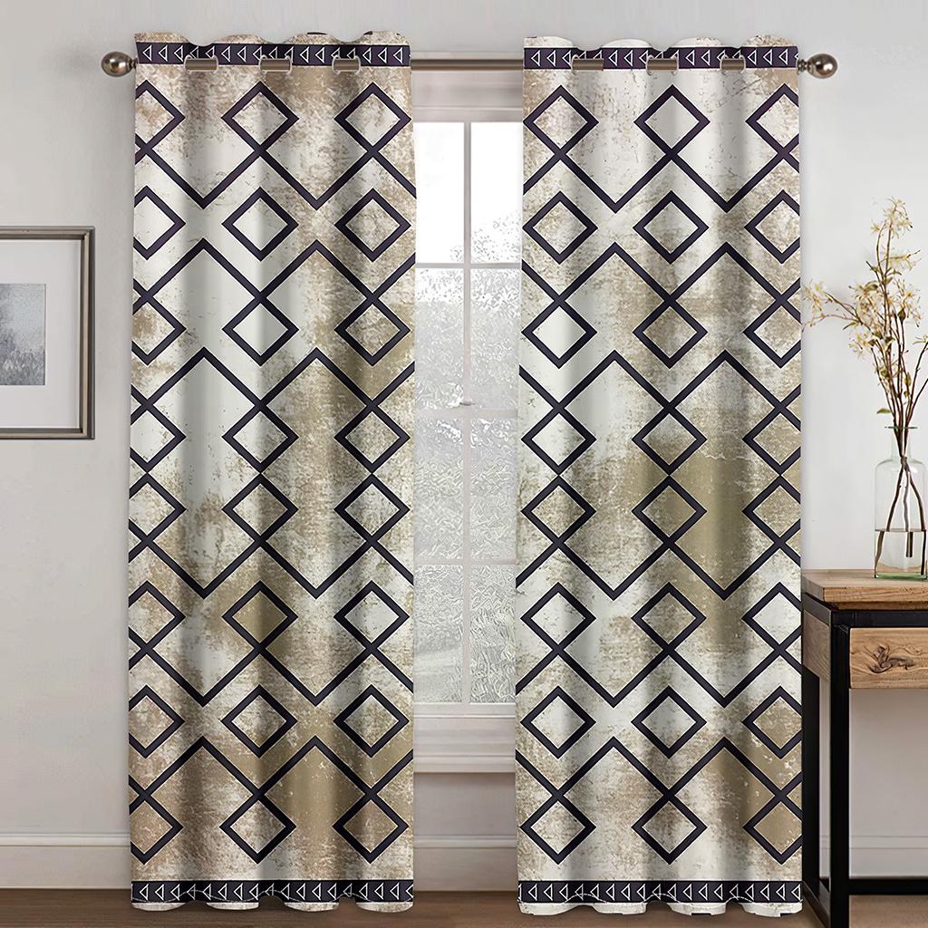 

Роскошный жаккардовый черно-белый узор занавески для гостиной спальни, затемнение, украшение занавески для дома, столовой, украшение W132cm x H160cm&Grommet