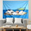 Moomin Print Tapestry, Backdrop, Easy Setup, Ideal for Bedroom, Office & Living Room, with Aesthetic Wall Hanging Decor.