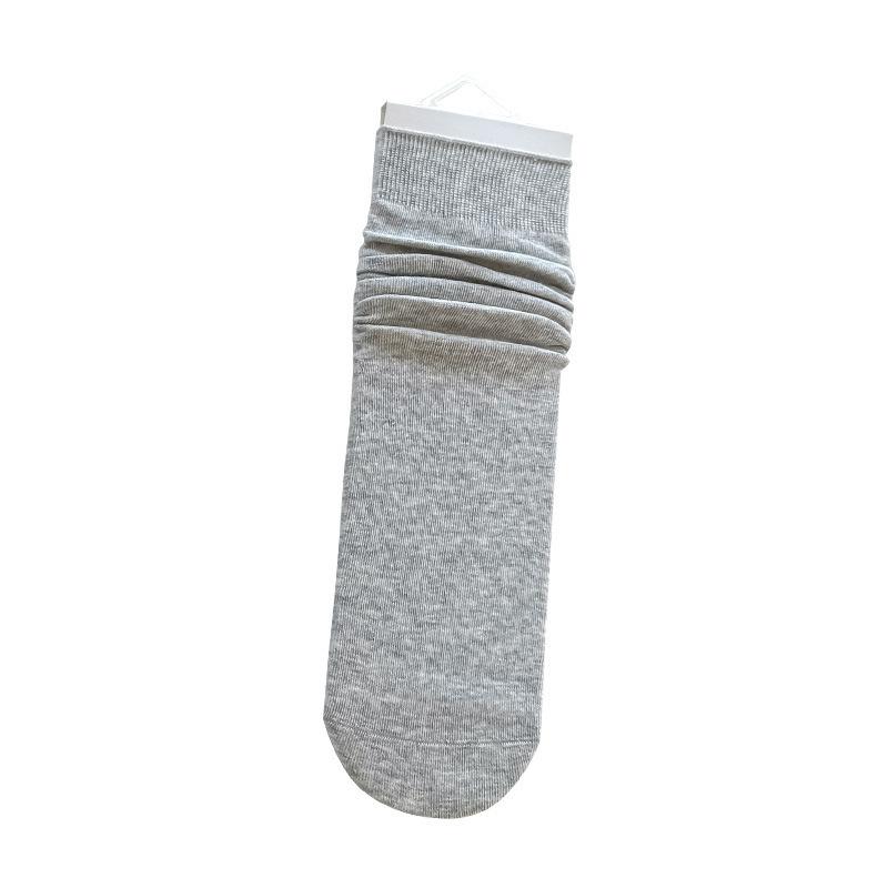 Solid-color Boneless Straight-leg Stockings - Children's Combed Cotton Summer Lightweight Mid-calf Socks, Long Pile Socks