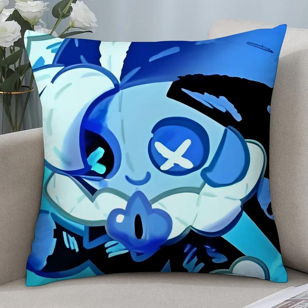 Cookie Run Kingdom Pillow Case 45x45cm - 3D Print Gaming Merch Soft Polyester Fiber Sofa Cushion Cover, Festival Gift for Gamers