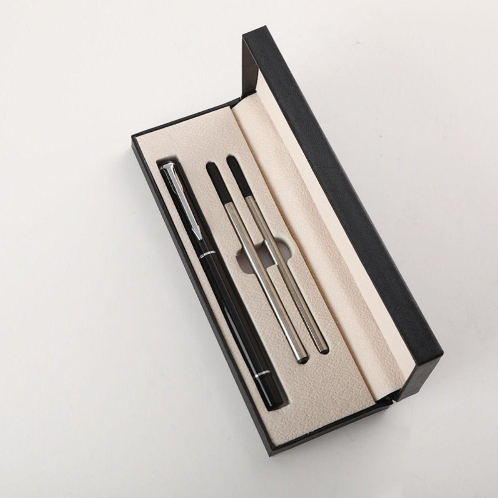 

Подарочная металлическая ручка для подписи 0,5 мм Деловая ручка Профессиональная шариковая ручка чёрный/серебряный